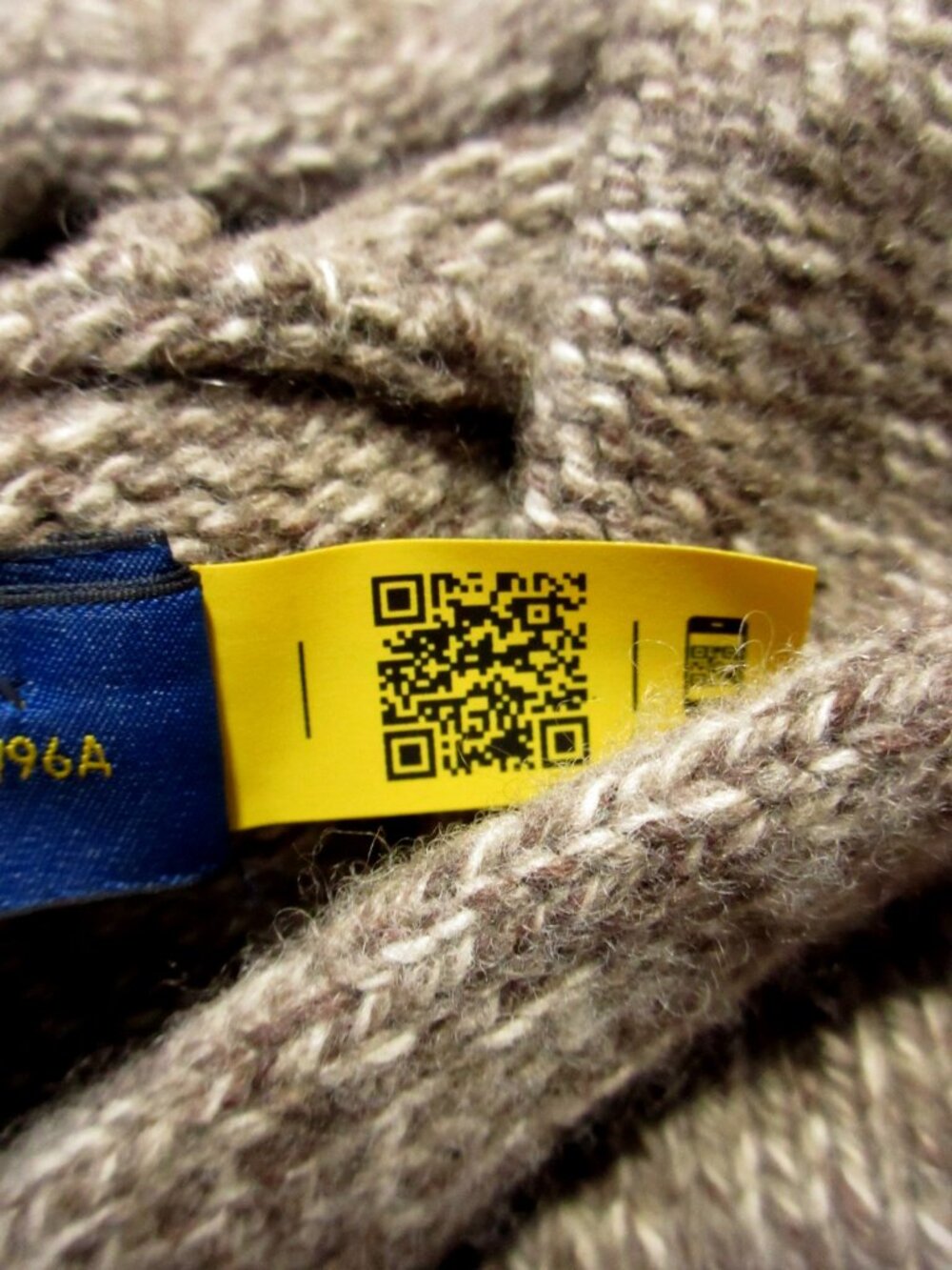 NWT Polo Ralph Lauren Women's Polo Bear in Brown Multi Wool-Blend Knit Hoodie L - Picture 7 of 9